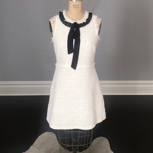 Cece White Dress w black bow size 6